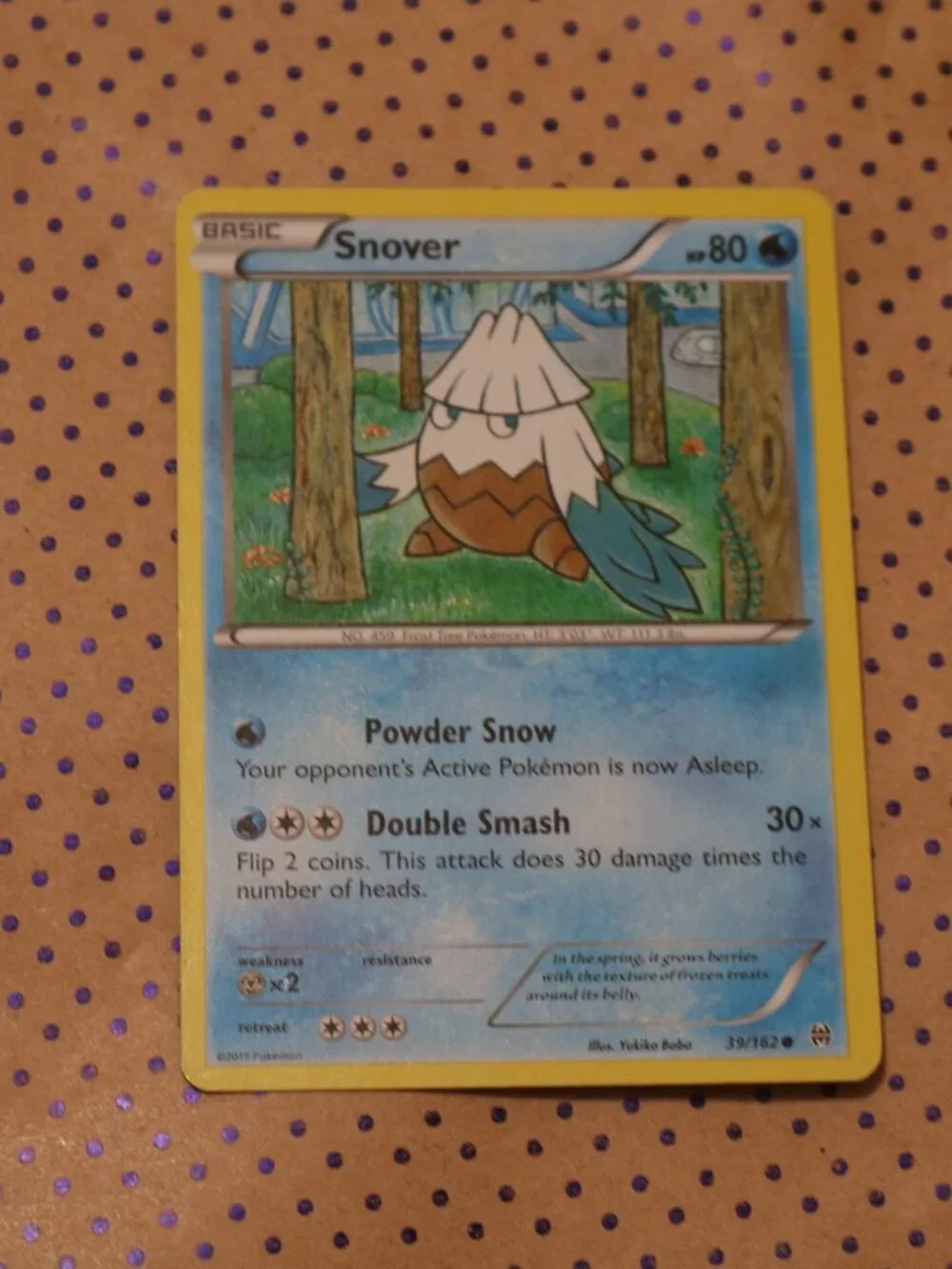 Snover 39/162 Pokemon Card (2015)